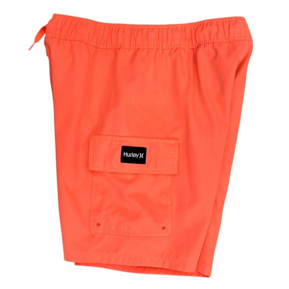 HURLEY Boys Neon Orange Cargo Hybrid Short Size Large 10/12 - Picture 3 of 4